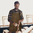 Waxed Canvas Tool Apron Adjustable Workshop Chef Waterproof Woodworking Pockets