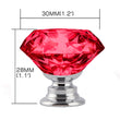 10 Pcs 30mm Red Diamond Shape Glass Door Knob Drawer Cabinet Handle