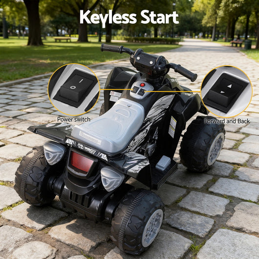 Rigo Kids Ride On Car ATV Quad Motorbike Electric Outdoor Toys 12V Black