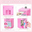 Toys for Kids Ages 5-7, 8-10, Electronic ATM Password Cash Coin Can Auto Scroll Paper Money Saving Box Toys for 6 7 8 9 10 11 12 Year Old Girl Christmas Birthday Gifts red