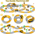 343 track-building sets, track-course - STEM learning toys, construction vehicles (concrete mixers, dump trucks), Track-birthday/Christmas gifts for boys - Developing motor skills and creativity - Compatible with the major