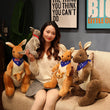 Kangaroo Stuffed Animal with Joey in Pouch & Australia Scarf - Soft Cuddly Plush Toy(32cm, Dark brown
)| Other Colors Available in Store