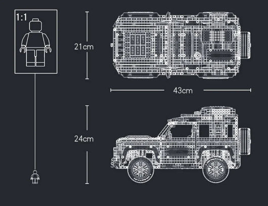 Technical Rover Defender Collector'S Building Blocks Set