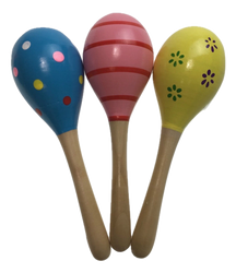 3x WOODEN MARACAS Musical Egg Percussion Toy Shakers Rattles Rumba Party