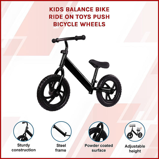 Kids Ride On Push Bike Balance Bicycle with Training Wheels for Toddlers