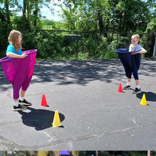 Blue Granny Pants Yard Game for Kids - Durable Outdoor Tossing Activity with Ball and Pump - 60x80cm Fun Backyard Game for Australian Family BBQs