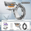 Grey Electric Shark Water Gun for Kids - Automatic Continuous Shot Blaster with Large Capacity Water Bottle & Rechargeable Lithium Battery - Long Range Summer Outdoor Toy