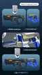 2-in-1 Electric Water Gun Automatic Squirt Blaster Set Detachable Mini Pistol High Capacity Summer Pool Toy Blue Grey