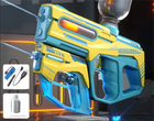 2-in-1 Electric Water Gun Automatic Squirt Blaster Set Detachable Mini Pistol High Capacity Summer Pool Toy Blue Yellow