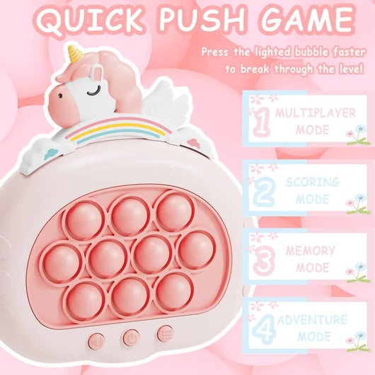 Electronic Fast Push Pop Game - Flamingo Fidget Console with Lights & Sound - 4 Modes Memory & Speed Challenge - Interactive Sensory Toy for Kids 3+ & Travel