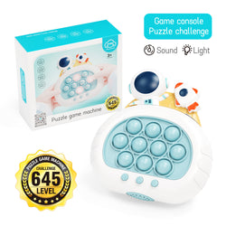 Electronic Fast Push Pop Game - Astronaut Space Edition Fidget Console with Lights & Sound - 4 Modes Memory & Speed Challenge - Interactive Sensory Toy for Kids 3+ & Travel