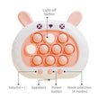Electronic Fast Push Pop Game - Pink Rabbit Fidget Console with Lights & Sound - 4 Modes Memory & Speed Challenge - Interactive Sensory Toy for Kids 3+ & Travel