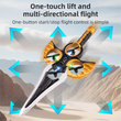 L36 Remote Control Flying Stunt Sword with 360° Flip & One-Key Takeoff - Fully Guarded Propellers and LED Night Lights for Safety & 4-Turbofan High Power Motor (2 Battery Included)
