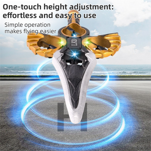 L36 Remote Control Flying Stunt Sword with 360° Flip & One-Key Takeoff - Fully Guarded Propellers and LED Night Lights for Safety & 4-Turbofan High Power Motor (2 Battery Included)