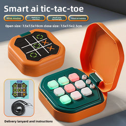 2 Pack Orange  AI Tic-Tac-Toe Handheld Game Electronic Logic Training Machine with 9 Game Modes and Light-up Buttons for Kids Age 3+ Australian Home Travel