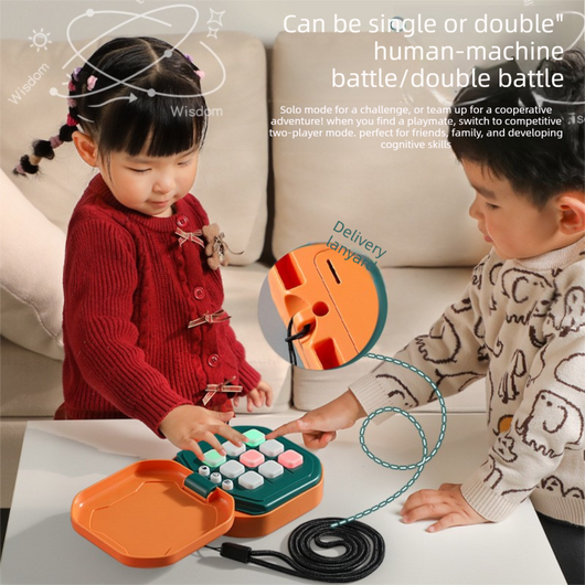 2 Pack Orange  AI Tic-Tac-Toe Handheld Game Electronic Logic Training Machine with 9 Game Modes and Light-up Buttons for Kids Age 3+ Australian Home Travel