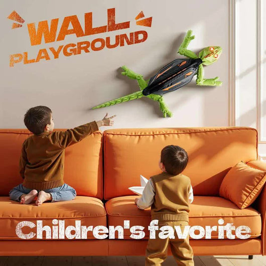 RC Wall Climbing Gecko Toy Anti-Gravity Remote Control Lizard with LED Eyes 360 Stunt Rotation Rechargeable Animal Gift for Kids