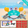 Upgraded Induction Crawling Crab Baby Toy with Silent Mode & Speed Control USB-C Rechargeable Obstacle Avoidance Tummy Time Pet Sky Green