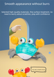 Electric Induction Crawling Crab Baby Toy Battery Operated with Silent Mode Music Off Switch Obstacle Avoidance Tummy Time Gift Sun Orange