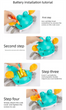 Electric Induction Crawling Crab Baby Toy Battery Operated with Silent Mode Music Off Switch Obstacle Avoidance Tummy Time Gift Sun Orange