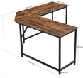 L-Shaped Computer Desk, Rustic Brown and Black