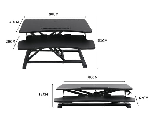 Standing Desk Riser Height Adjustable Sit Stand Office Shelf Standup Computer