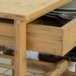 VIKUS Bamboo Kitchen Storage Trolley with Wine Rack