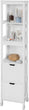 VIKUS Freestanding Tall Cabinet with Standing Shelves and Drawers