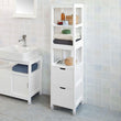 VIKUS Freestanding Tall Cabinet with Standing Shelves and Drawers