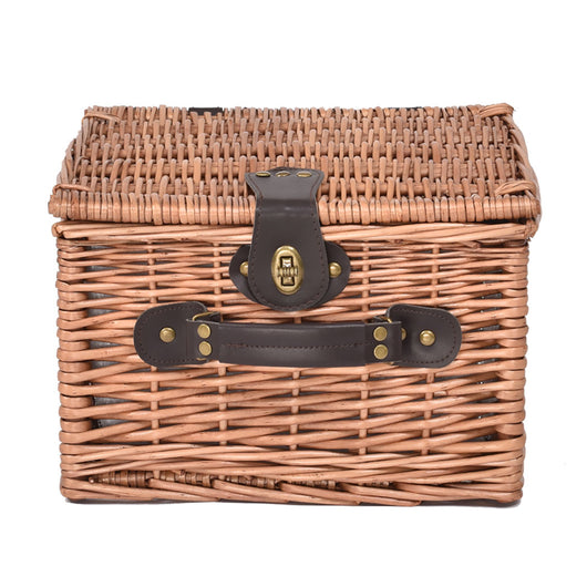 2 Person Picnic Basket Wicker Baskets Set Insulated Outdoor Blanket Gift Storage