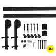 2M Antique Classic Style Single Sliding Barn Door Hardware Track Roller Kit