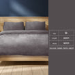 Luxury Flannel Quilt Cover with Pillowcase Silver Grey Double