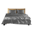 DreamZ Silky Satin Sheets Fitted Flat Bed Sheet Pillowcases Summer King Grey