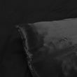 DreamZ Silky Satin Quilt Cover Set Bedspread Pillowcases Summer Double Black