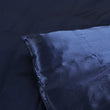 DreamZ Silky Satin Quilt Cover Set Bedspread Pillowcases Summer King Single Blue