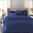 DreamZ Silky Satin Quilt Cover Set Bedspread Pillowcases Summer King Single Blue
