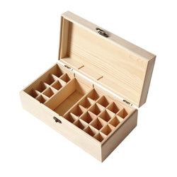 Essential Oil Storage Box Wooden 25 Slots Aromatherapy Container Organiser