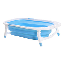 Baby Bath Tub Infant Toddlers Foldable Bathtub Folding Safety Bathing ShowerBlue
