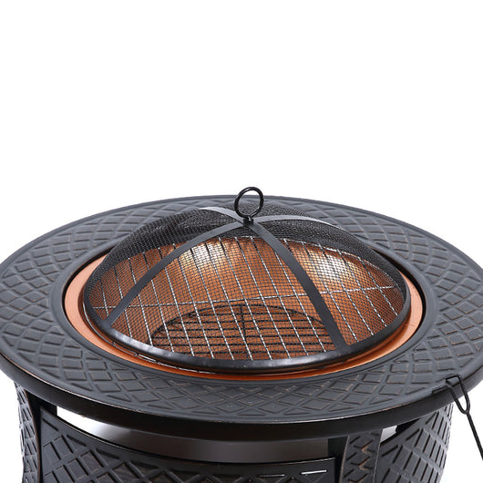 3 in 1 Outdoor Garden Fire Pit BBQ Firepit Brazier Round Stove Patio Heater