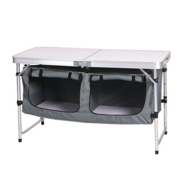 Levede Folding Camping Table Aluminium Portable Picnic Outdoor Storage Organizer