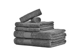 Amelia 500GSM 100% Cotton Towel Set -Single Ply carded 6 Pieces -Dark Grey