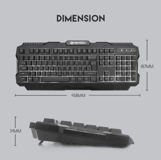 Fantech Wired Keyboard K511 Hunter Pro 104 Keys Gaming Keyboard