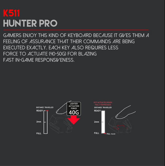 Fantech Wired Keyboard K511 Hunter Pro 104 Keys Gaming Keyboard