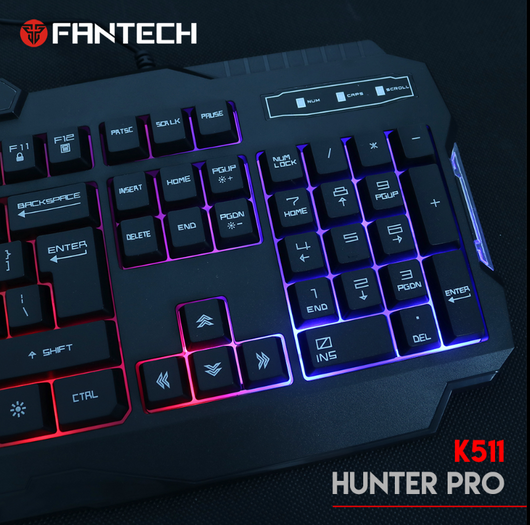 Fantech Wired Keyboard K511 Hunter Pro 104 Keys Gaming Keyboard