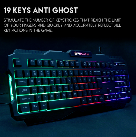 Fantech Wired Keyboard K511 Hunter Pro 104 Keys Gaming Keyboard