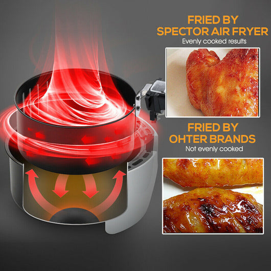 Spector 7L Air Fryer LCD Healthy Cooker Low Fat OilFree Kitchen Oven 1800W White