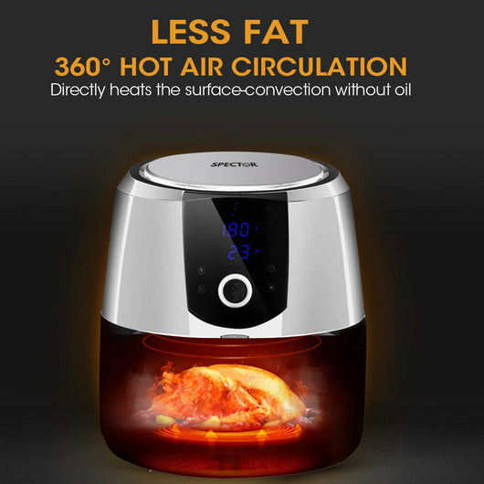 Spector 7L Air Fryer LCD Healthy Cooker Low Fat OilFree Kitchen Oven 1800W White
