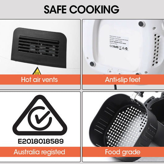 Spector 7L Air Fryer LCD Healthy Cooker Low Fat OilFree Kitchen Oven 1800W White