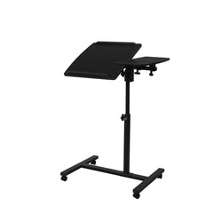 Levede Mobile Laptop Desk Adjustable Computer Table Stand Office Study Bed Black