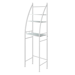 Duxta 3 Over Tiers Toilet Shelf Bathroom Rack Storage Stand Organiser Wash Machine Steel White